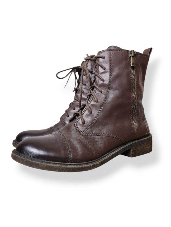 Lucky Brand Shoes - Lucky Brand LK-NOLINA Brown Leather Ankle Boots  Size 9.5 Womens